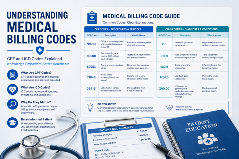 Medical Billing Codes Explained: CPT, ICD, and HCPCS Codes for Patients